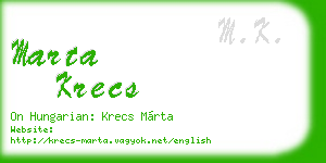marta krecs business card